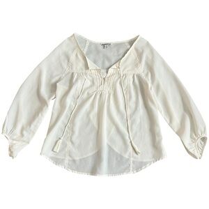 American Eagle Cream Long Sleeve Tunic